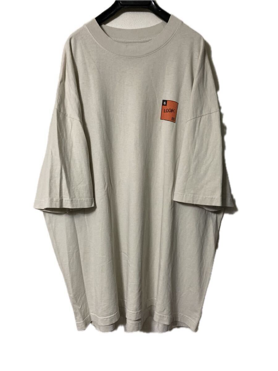 Lqqk Studio / Hazard Logo Tee XXL ナチュラル バイオハザード ロゴ アイボリー Tシャツ オーバーサイズ PRINTED IN NEW YORK USA