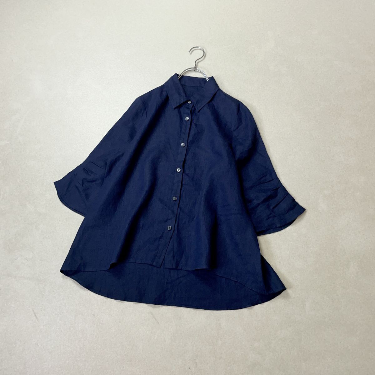☆ K&M collection リネン100 % 麻　チュニック　ブラウス　ネイビー