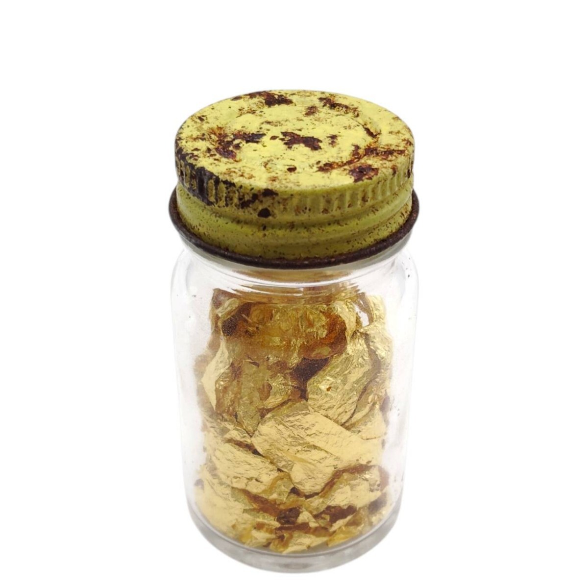 S-10032 金箔 金粉 瓶入り 総重量 約54.2g（瓶含む） 工芸 画材 蒔絵 装飾 材料 レトロ 現状品 04