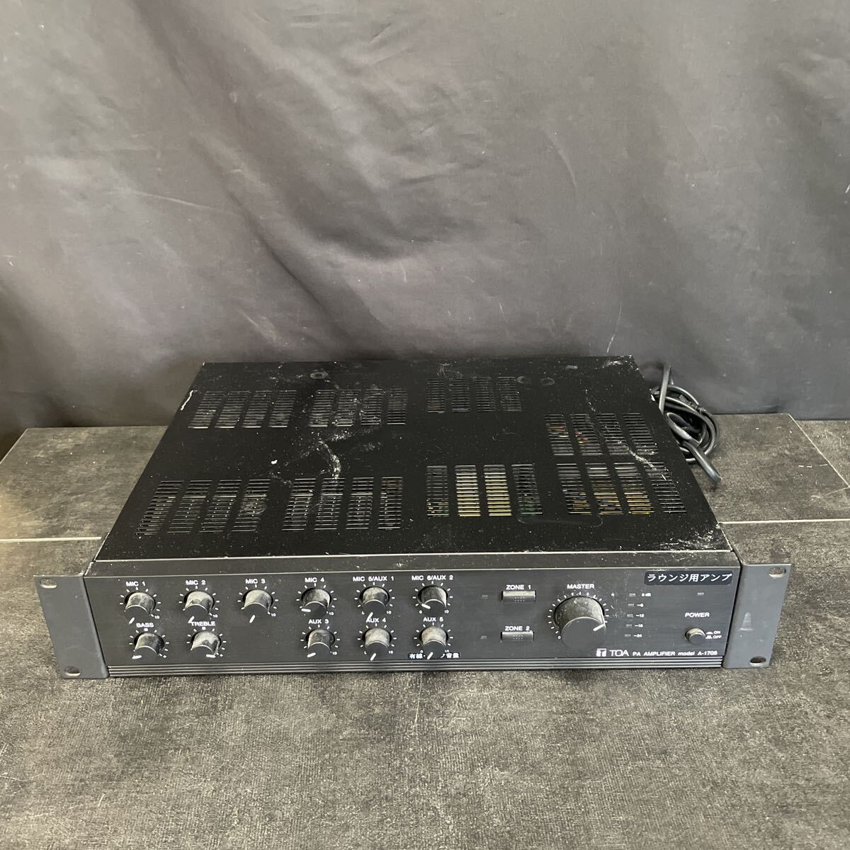 TOA PAアンプ A-1706 トーア アンプ 業務・商業用放送用アンプ 通電確認済み 音響機器 オーディオ機器　1