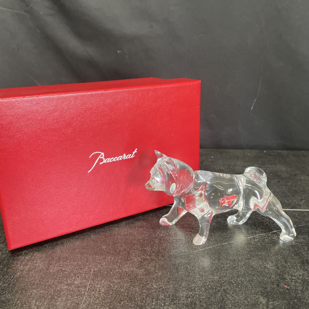 Baccarat バカラ クリスタル オブジェ 干支 戌 犬 イヌ 箱付き クリスタルガラス 置物 フィギュリン 1