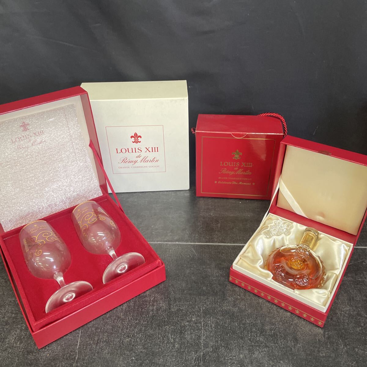 未開栓 Remy Martin LOUIS XIII 50ml ミニボトル ペアグラス セット ルイ13世 ブランデー コニャック お酒 洋酒 古酒 1