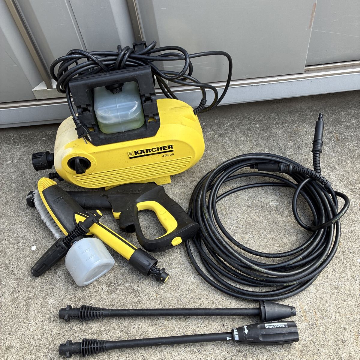 KARCHER ケルヒャー 家庭用高圧洗浄機 JTK28 付属品一式セット ホース欠品　動作確認してません。通電確認しました。