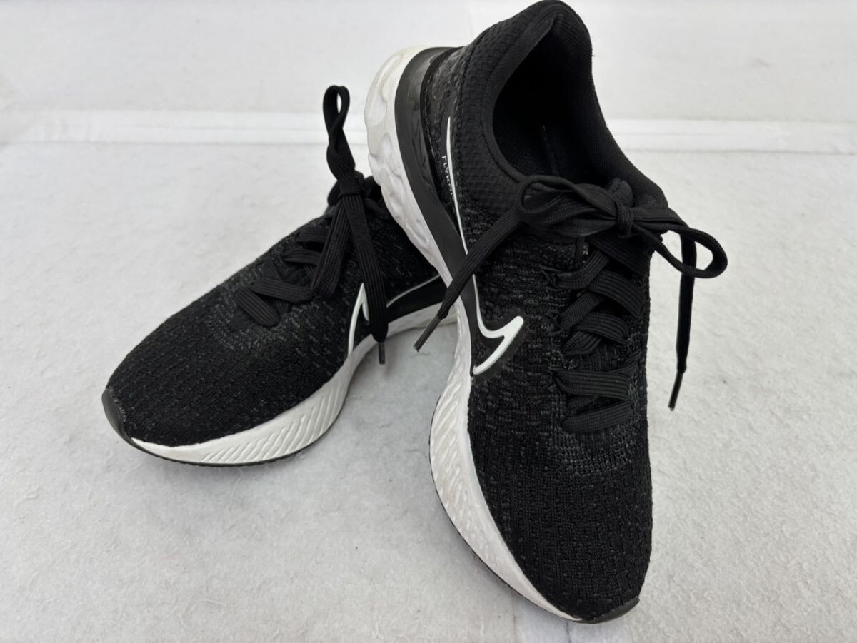 X705-O69-557 NIKE ナイキ React Infinity Flyknit リアクト インフィニティ フライニット ランニングシューズ ブラック 約23.5cm ID