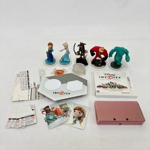 X439-C4-5083 Nintendo ニンテンドー 3DS 本体 CTR-001 ミスティピンク/ソフト ディズニーインフィニティトイボックスチャレンジ 通電OK OC