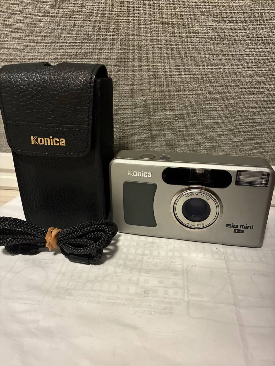 Konica Big mini F コニカ ビッグミニ コンパクトフィルムカメラ ケース ストラップ付