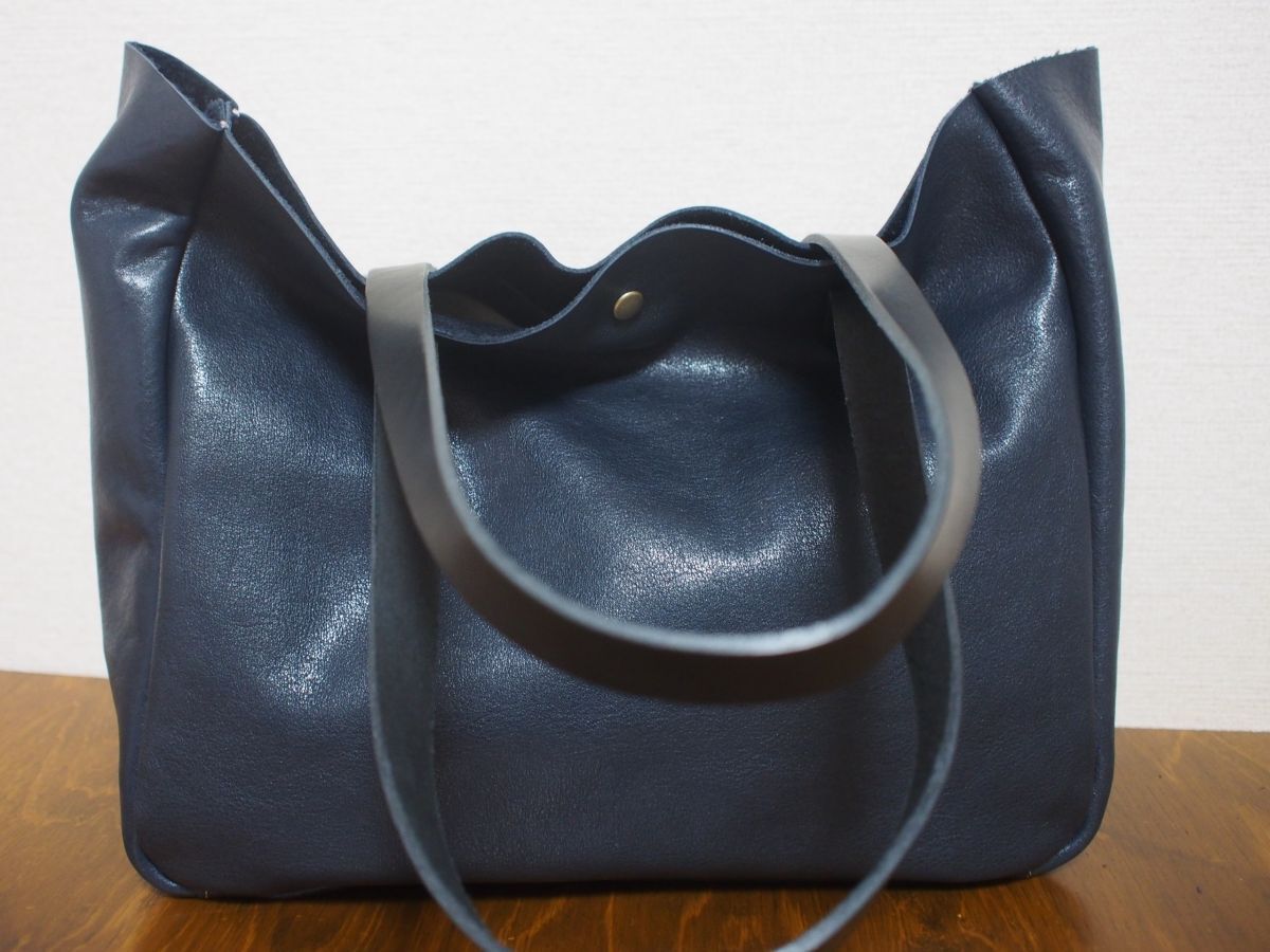 caldoa オリジナル鞄ハンドメイド オールレザー本革★レザーFUトートバッグ NV 815
