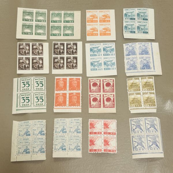 ☆z122☆ 普通切手 ☆ 4枚ブロックセット① ☆ 同梱対応 ☆