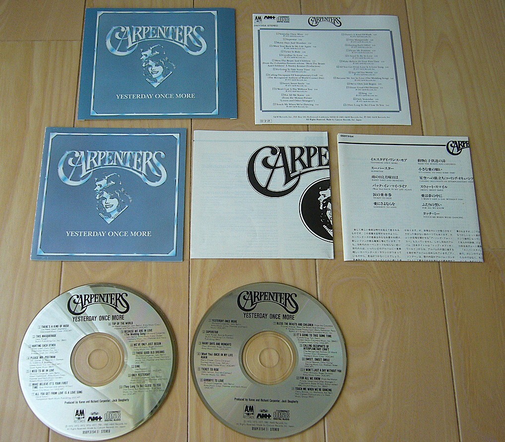 廃盤 レア盤 2枚組 日本盤 CARPENTERS - YESTERDAY ONCE MORE D50Y3154 カーペンターズ イエスタデイ ワンス モア 2CD プラケース 帯 無