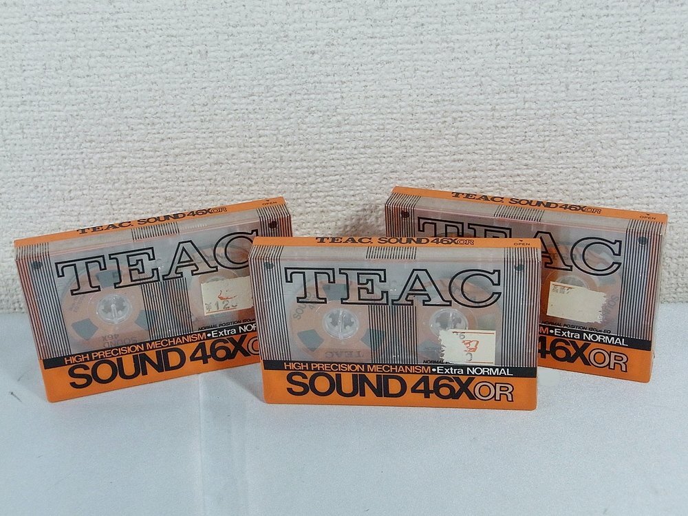 未開封！◆ TEAC SOUND 46X OR オレンジ ※3本セット ◆オープンリール型ノーマル・カセットテープ◆