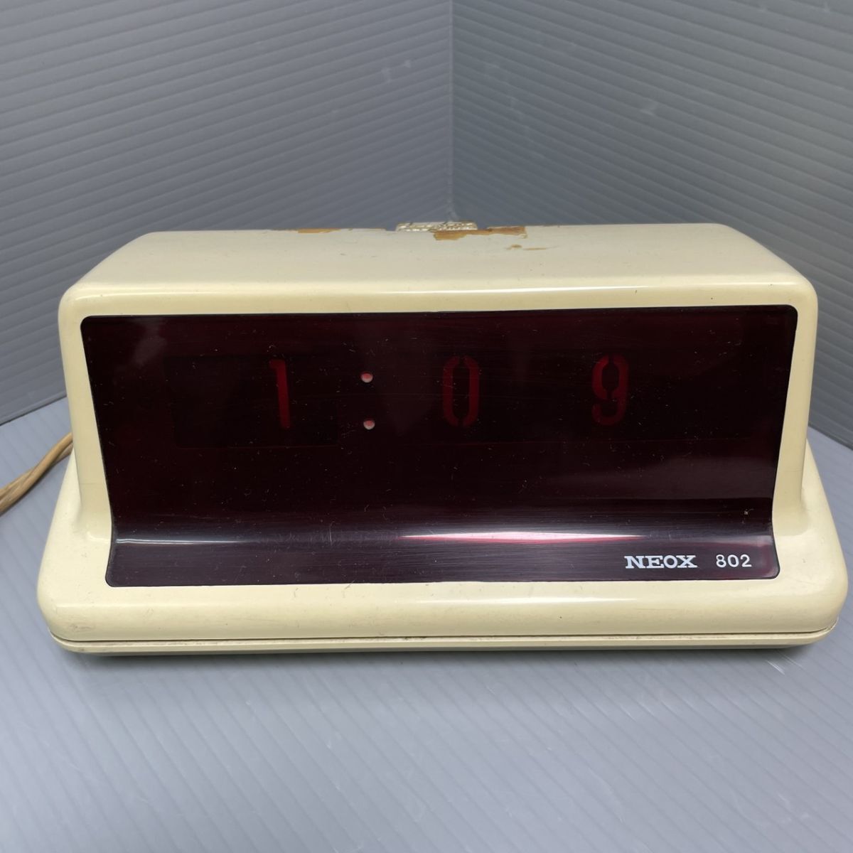 6r5★1000円～★NEOX 802 ドラム式 置き時計 アガツマ精機 昭和レトロ ネオックス 整理品★雑貨 インテリア小物 デジタル 目覚し時計