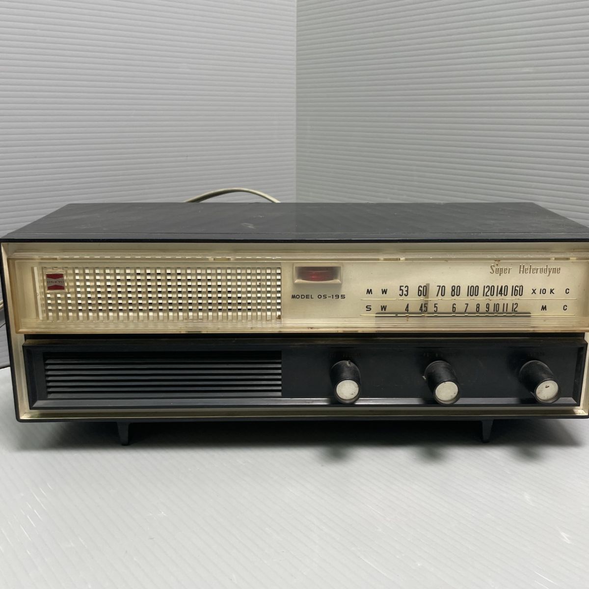 8r22★1000円～★ONKYO 真空管ラジオ 短波ラジオ OS-195 Super Heterodyne 整理品 家電、AV、カメラ オーディオ機器 アンティーク