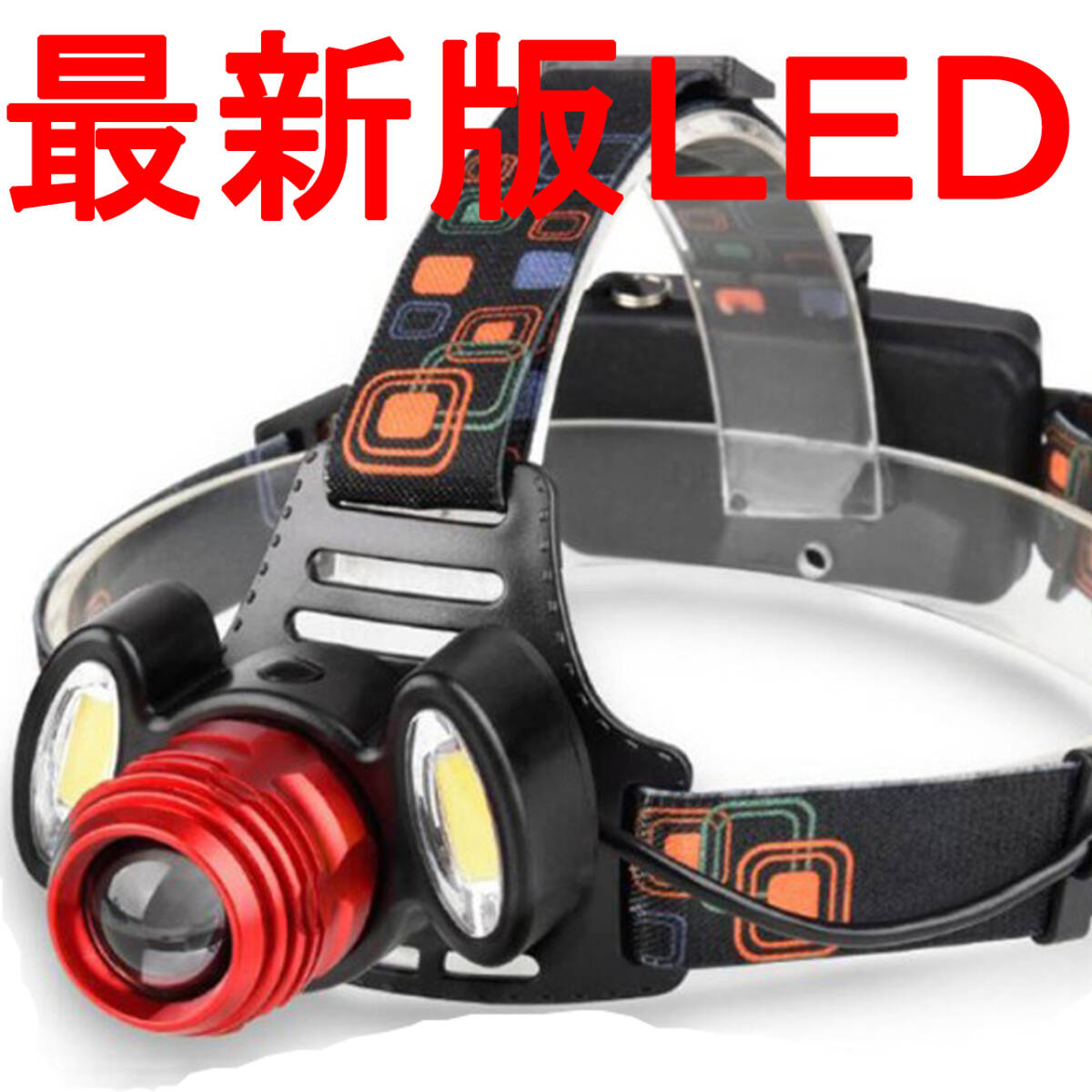 ヘッドライト 充電式 充電器 led 最強ルーメン ledヘッドライト ヘットライト ヘルメット 超強力 明るい 釣り 18650 三灯COBセット 01