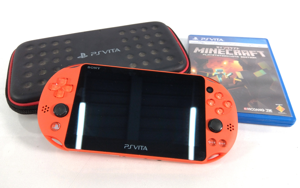 SONY PCH-2000 ソニー PlayStation Vita オレンジ ケース ソフト3本 ケーブル付き_AGO_D0730-G005