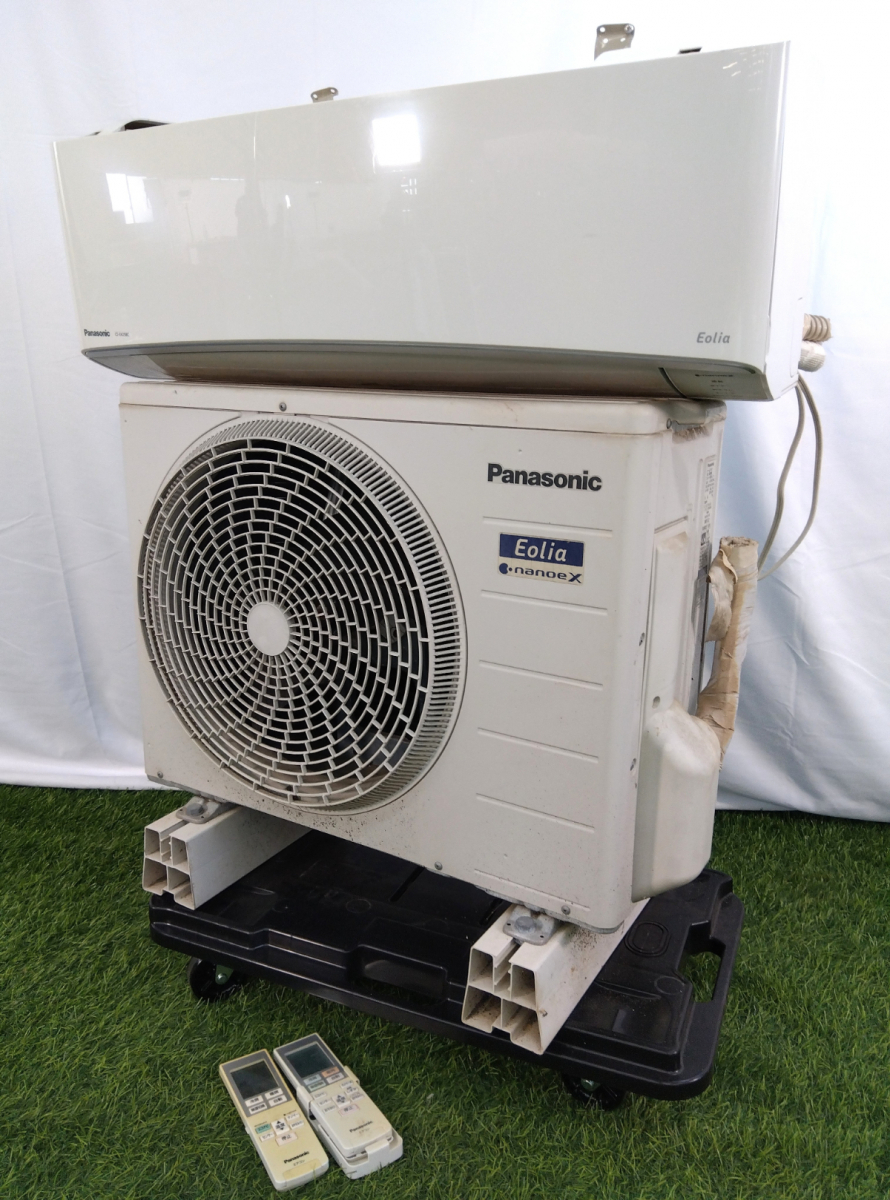 ■Panasonic CS-EX258C-W CU-EX258C パナソニック ルームエアコン 室内機 室外機 リモコン付き 2018年製_MGL_D0731-G002