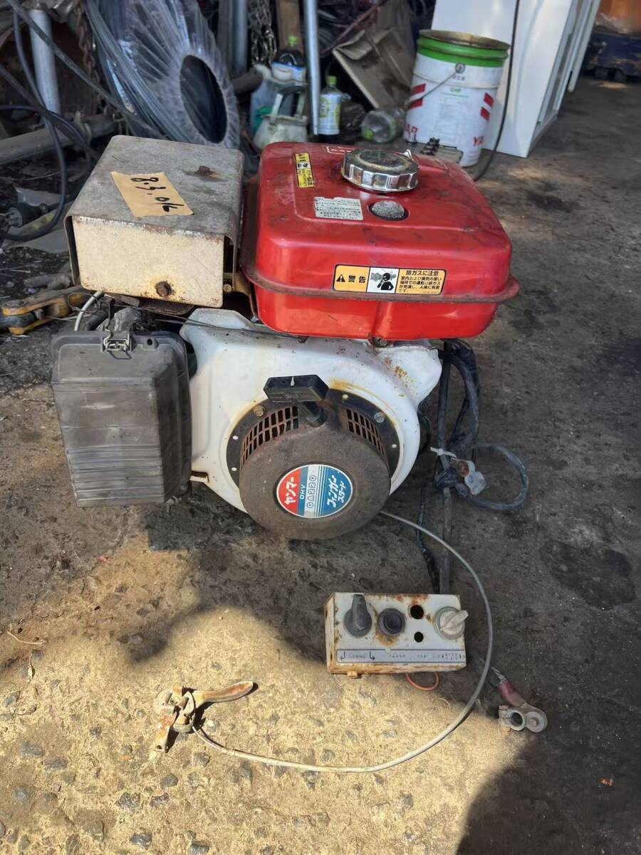 動画あり　秋田発　ヤンマー　GA220SECK　セル付きガソリンエンジン　最大5.8馬力　左回転　動作確認済み　
