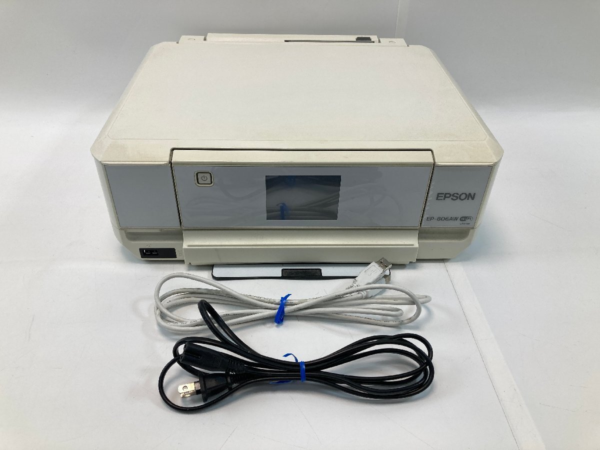 【S10-2-4750】ジャンク EPSON エプソン カラリオ EP-806AW プリンター ホワイト 白 インクジェット 6色 コピー スキャナ A4 2013年製
