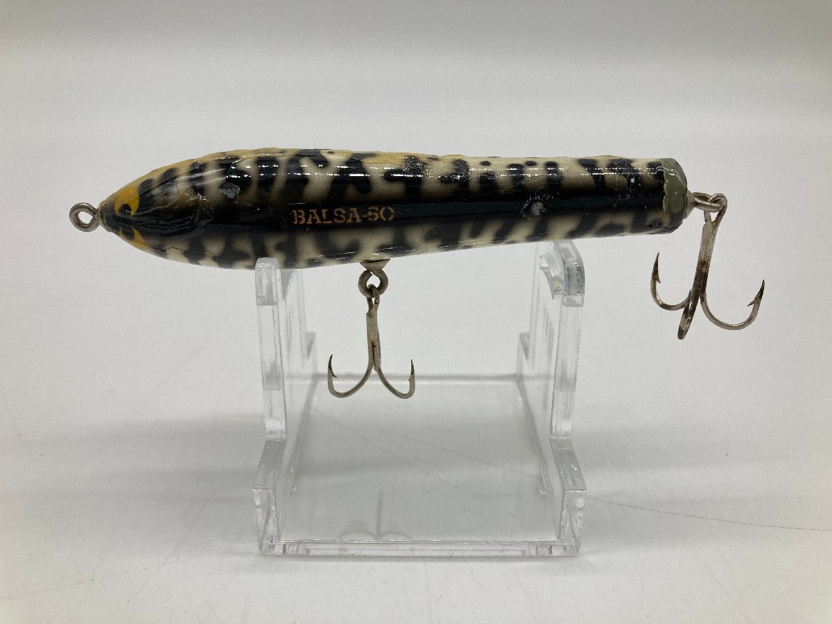 【1-1-1273】ウッド バルサ50 スマートアレック トータス べっ甲 ヒートン仕様 アルファ＆クラフト ヴィンテージルア