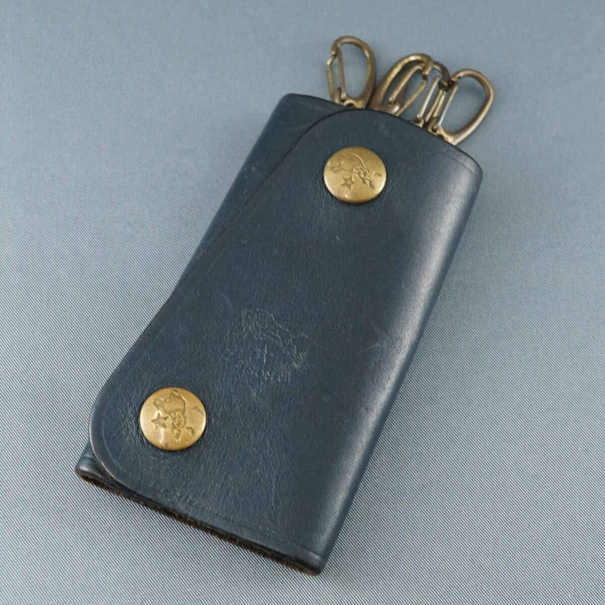 IL BISONTE イルビゾンテ レザー 4連 キーケース USED品 ネイビー ブランド 牛革 X9003