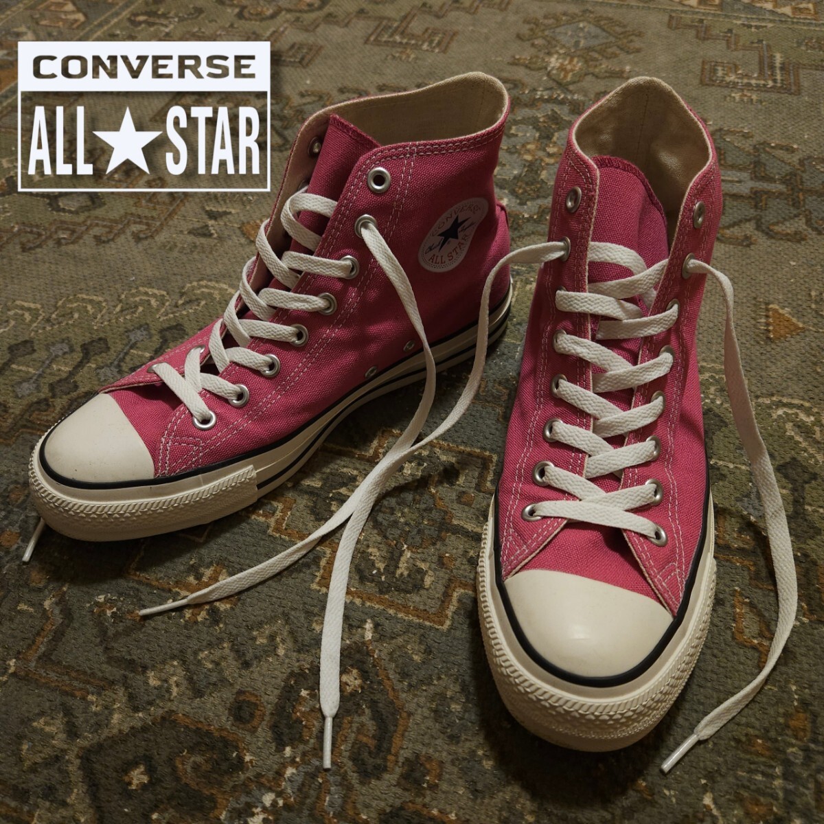 【逸品】CONVERSE ALL STAR HI-CUT REACT PINK【US8.5/JP27㎝】オールスター ハイカット ピンク アメリカ スニーカー ビンテージ