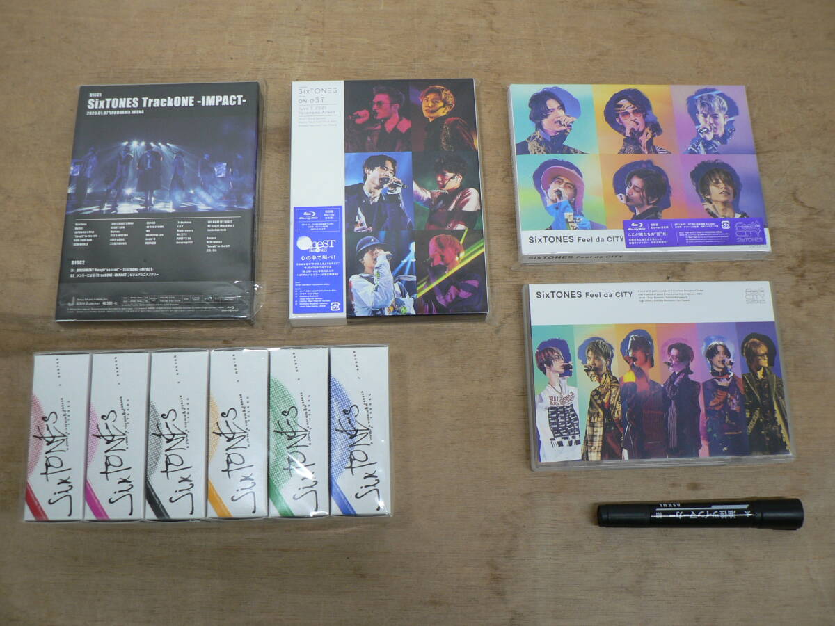 Blu-ray 4点まとめて+慣声の法則ティッシュ SixTONES / Feel da city 通常版・初回盤 / TrackONE -IMPACT- 初回盤 / on eST 初回盤 
