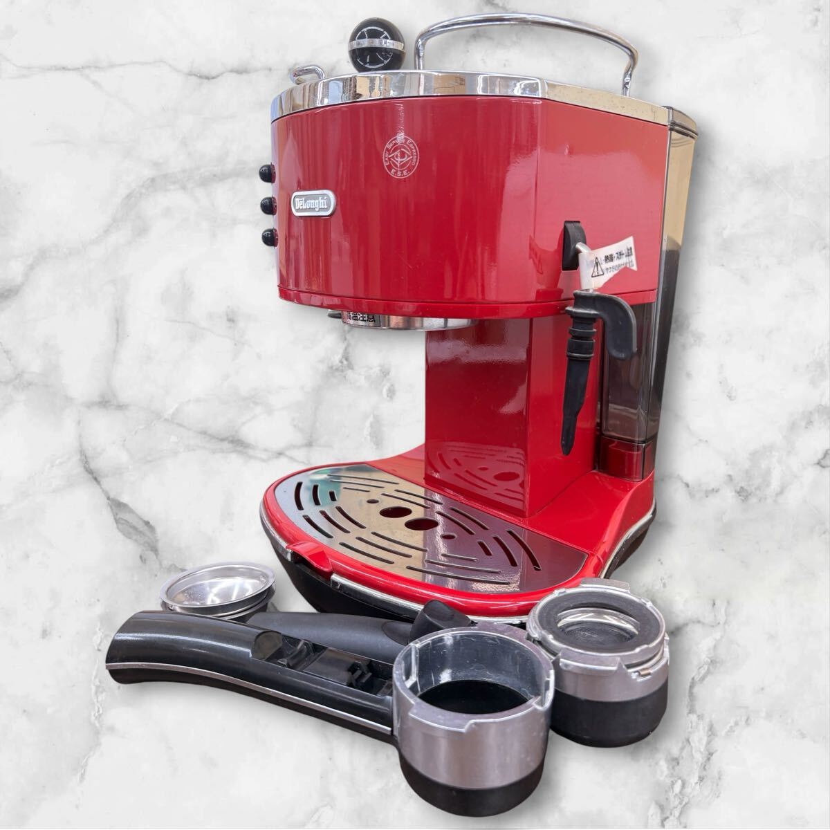 ♪a 通電品 DeLonghi エスプレッソ・カプチーノメーカー ECO310R アイコナレッド デロンギ