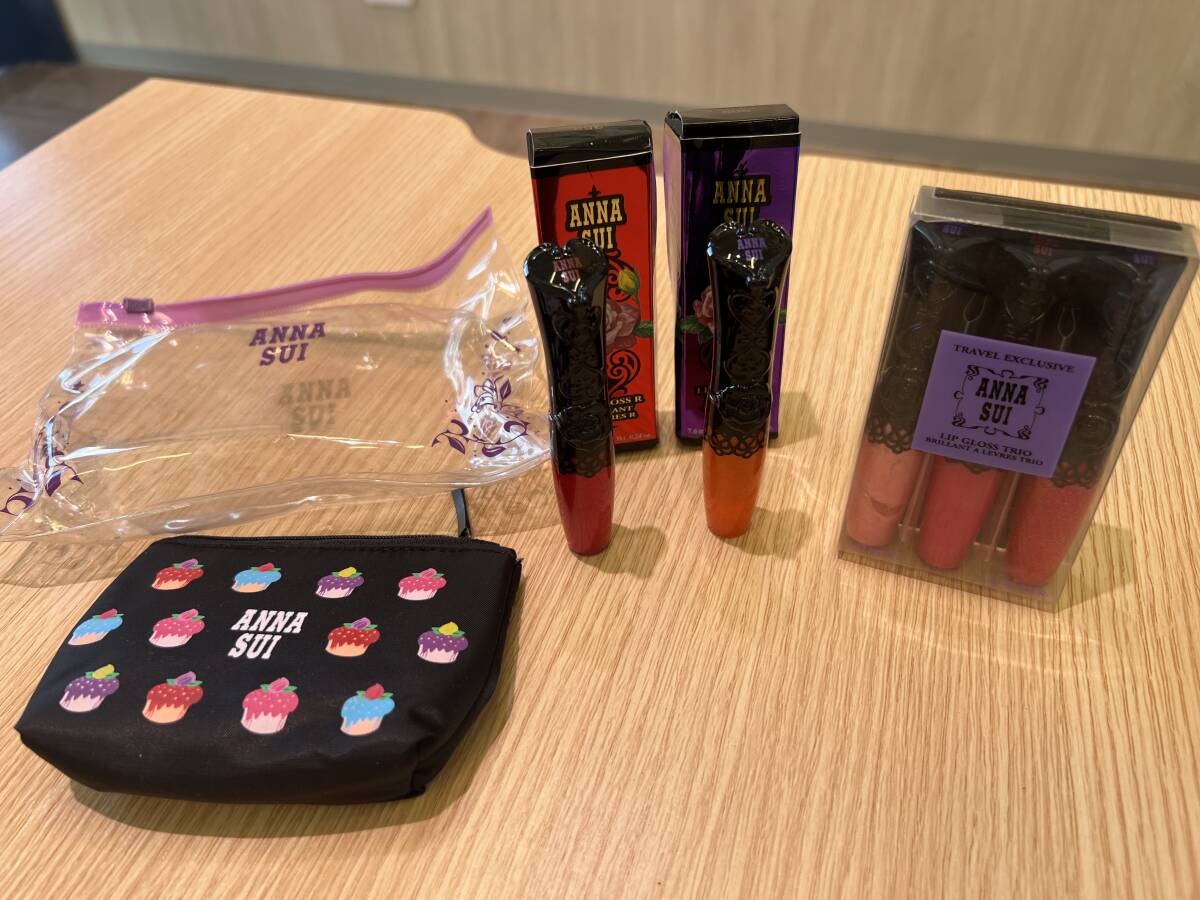 ＃39 ANNASUI アナスイ 化粧品 グロス セット 303 351 400 352 600 まとめ ポーチ付き 現状品 長期保管品