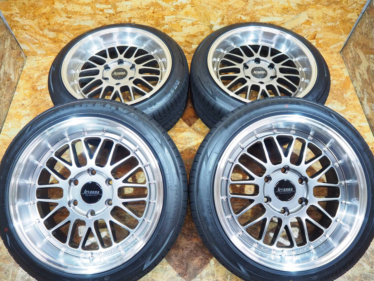 ☆オーバーフェンダー設定☆高耐久 軽量 HBK シルバー 高級メッシュ 深リム levannaV10LTH FFT 18inch9J+25 輸入 225/45R18 ハイエース 200