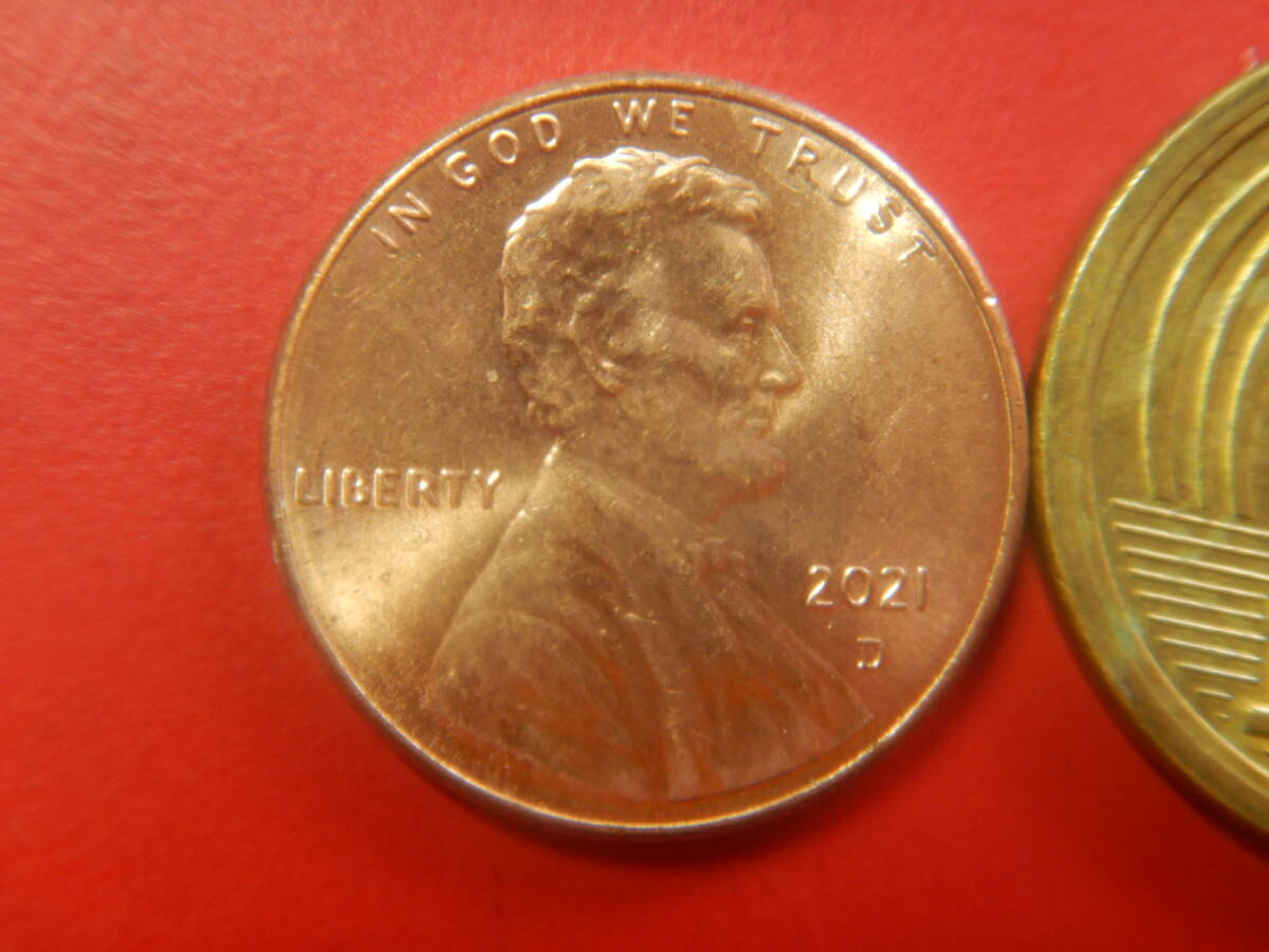 外国・USA／リンカーン１セント銅張り亜鉛貨（2021年D）　26072902