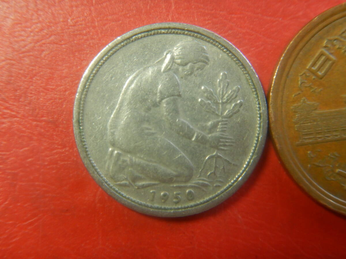 外国・西ドイツ／５０ペニヒ白銅貨（1950年F）　260517