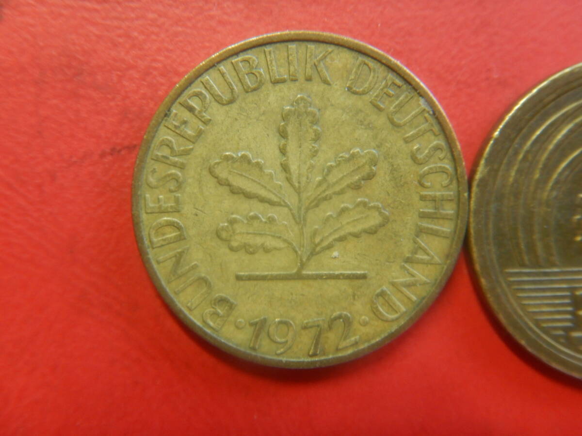 外国・西ドイツ／１０ペニヒ黄銅張りスチール貨（1972年J）　260805