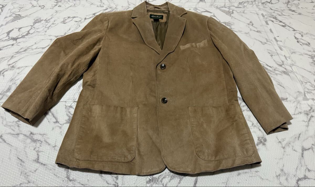 ★Eddie Bauer エディーバウアー ジャケット テーラードジャケット 革ジャン 豚革　メンズ　 Lサイズ