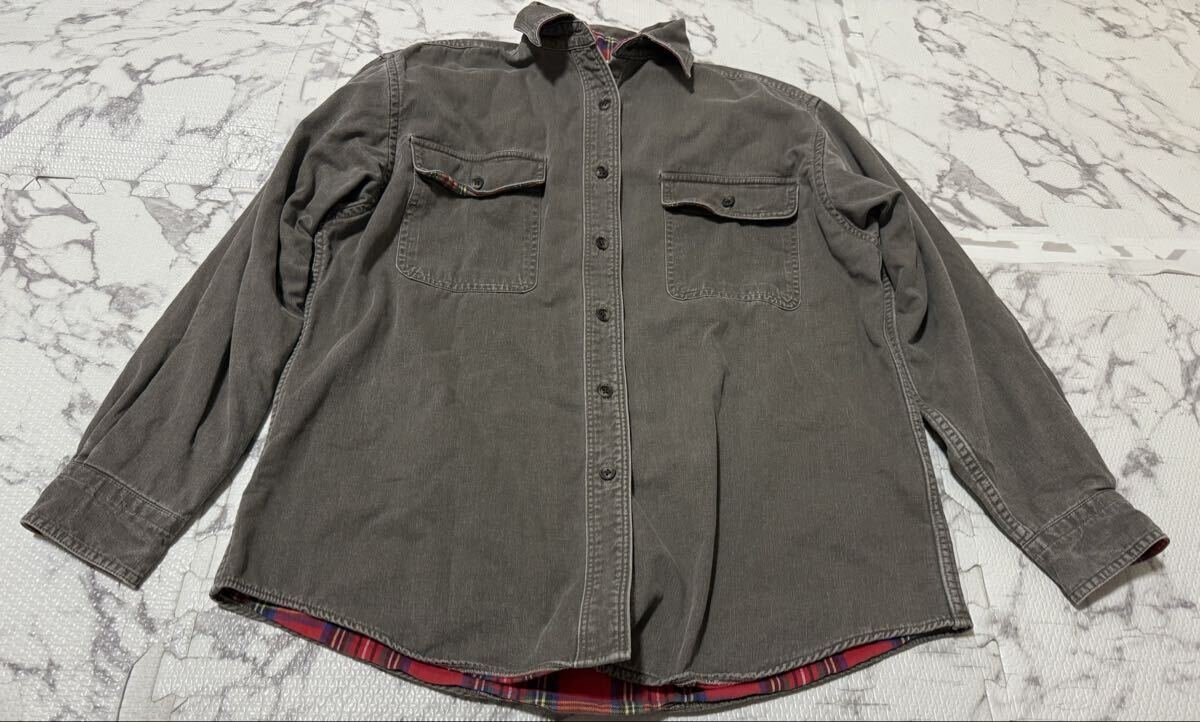 80s★L.L.Bean エルエルビーン ワークシャツ 長袖 チェック柄 USA製 メンズ　Mサイズ