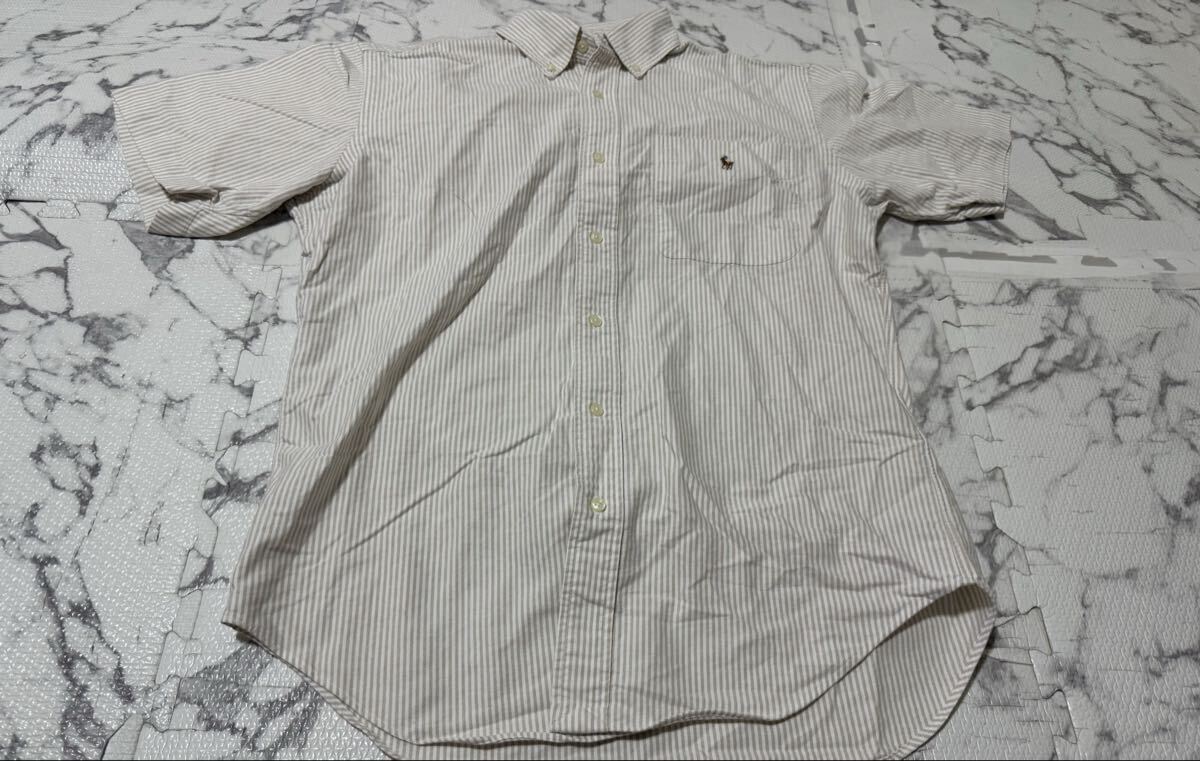 ★RALPH LAUREN ラルフローレン 半袖 シャツ 半袖シャツ ボタンダウン ストライプ ボタンダウンシャツ メンズ　Mサイズ