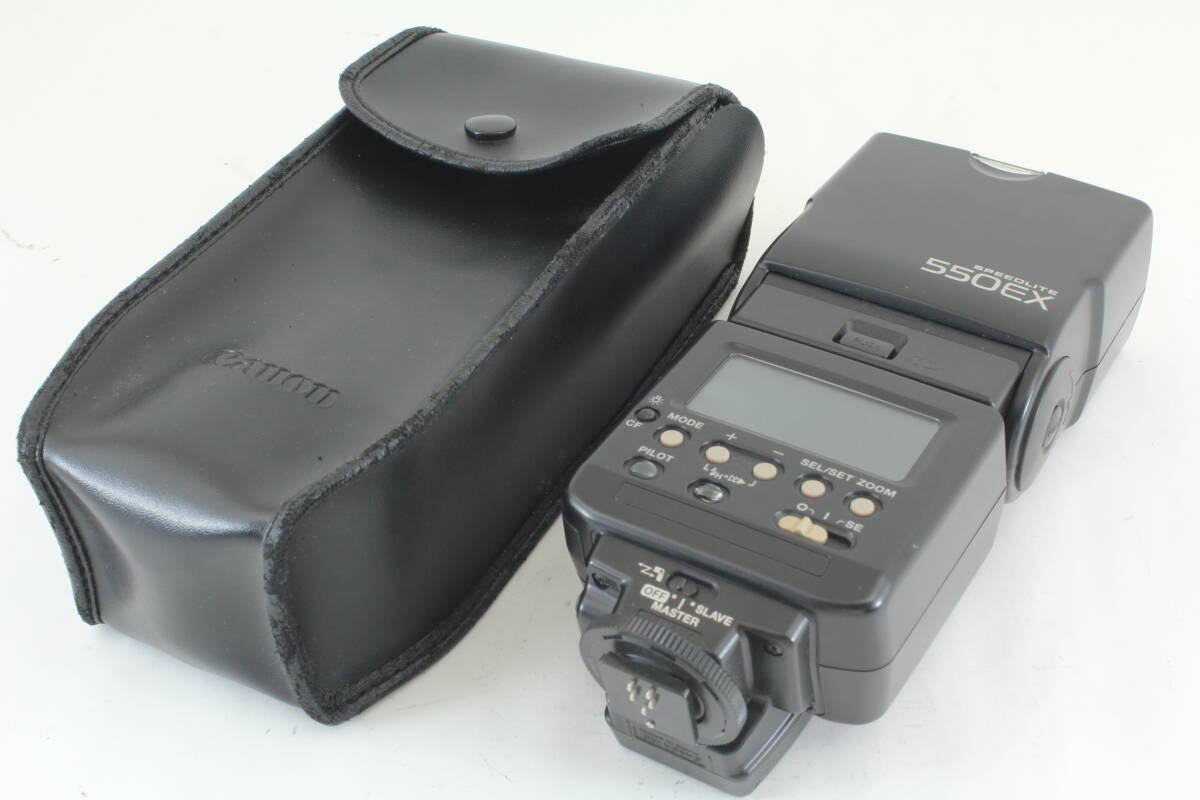 Canon キャノン 550EX ストロボ Speedlite スピードライト フラッシュ 一眼レフカメラ 撮影 アクセサリー ケース付き 