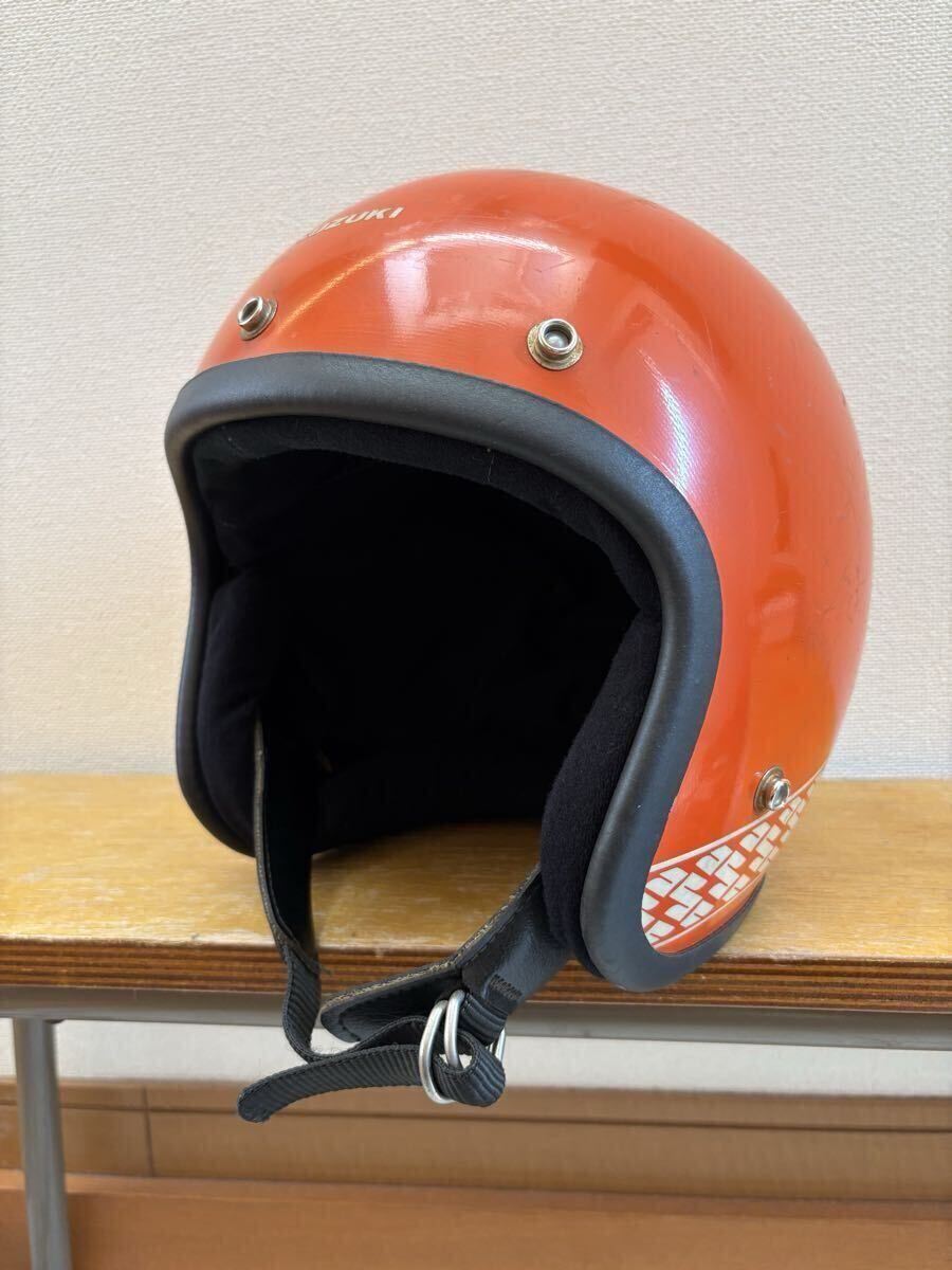 ビンテージ ヘルメット 70s 80s 反射テープ モトクロス スズキ 検索)ハスラー TS TC GT GS コレダ　馬蹄　k buco bell 昭和　旧車　当時物