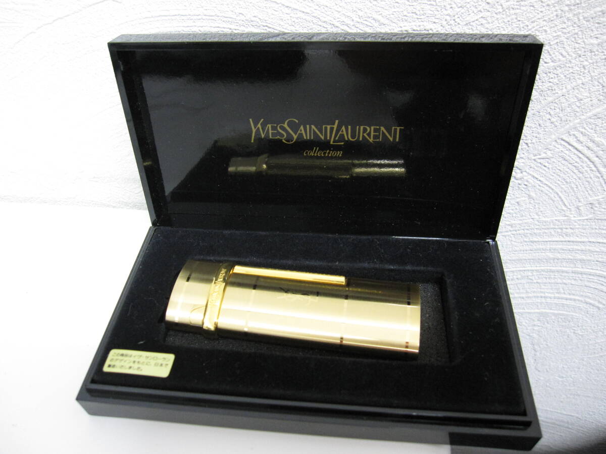 ★#1541 【経年保管品】Yves Saint Laurent イヴ・サンローラン ガスライター ゴールド色