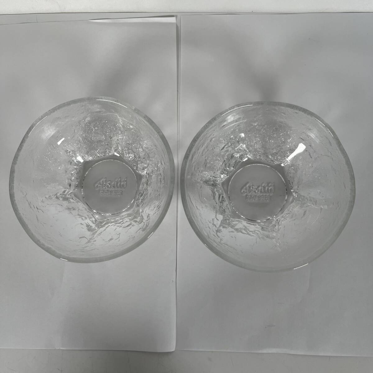 T) Asahi ASAHI BEER ガラス製 サラダボール 小鉢 2個セット 昭和レトロ T8G2708 