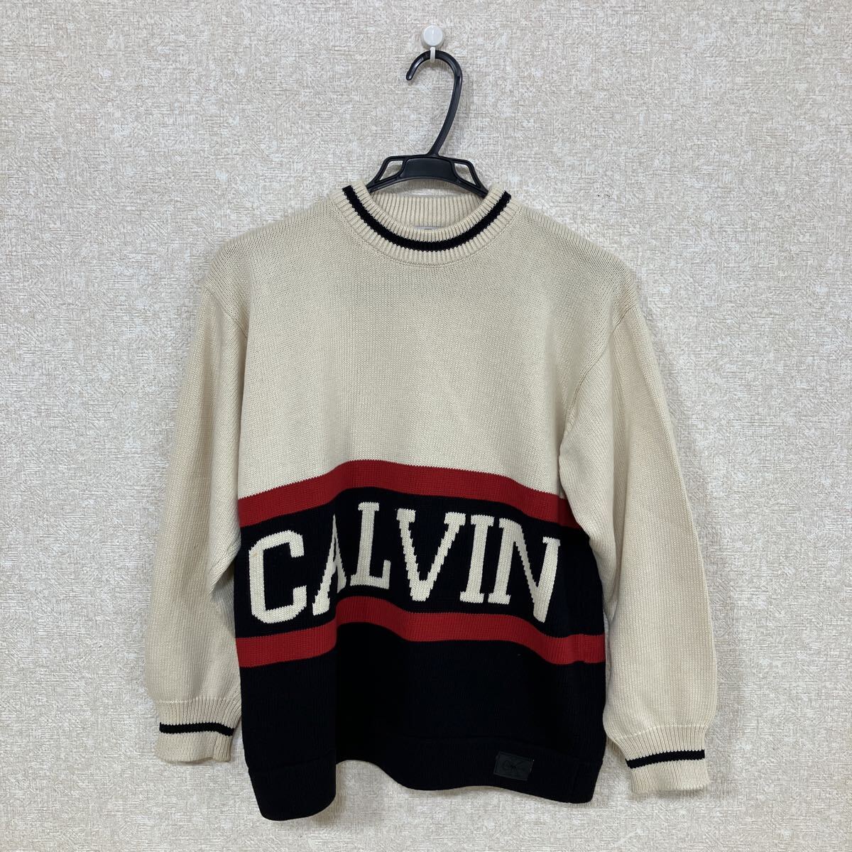 Calvin Klein CK カルバンクライン ニット セーター 綿 100％ サイズ S 長袖 ファッション メンズ 8 サ カ 2756
