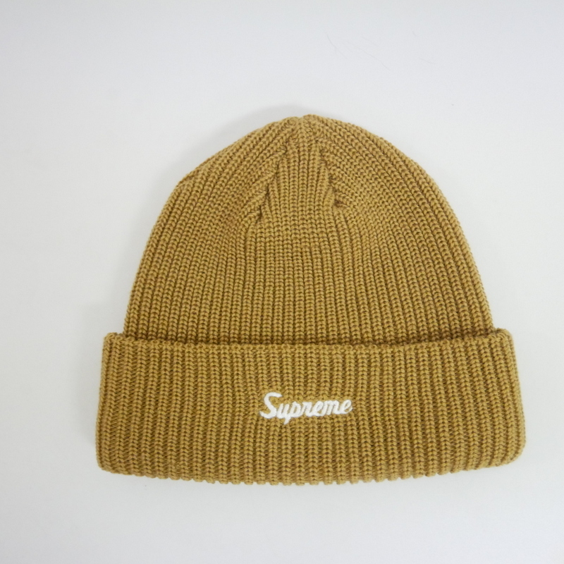 【1円】未使用 Supreme 国内正規 25AW 25FW Loose Gauge Beanie ルーズゲージビーニー ロゴ刺繍 ニットキャップ Tan タン ベージュ系 Free