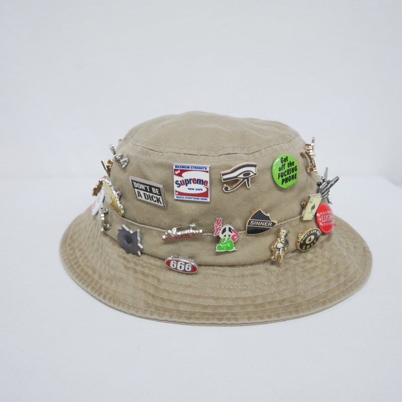 【1円】未使用 Supreme 国内正規 23AW 23FW Pins Crusher Hat ピンズ クラッシャーハット Tan タン ベージュ S/M