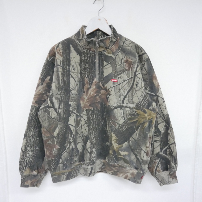 【1円】良好 Supreme 国内正規 25SS Small Box Half Zip Pullover スモールボックス ハーフジッププルオーバースウェット Realtree Camo S