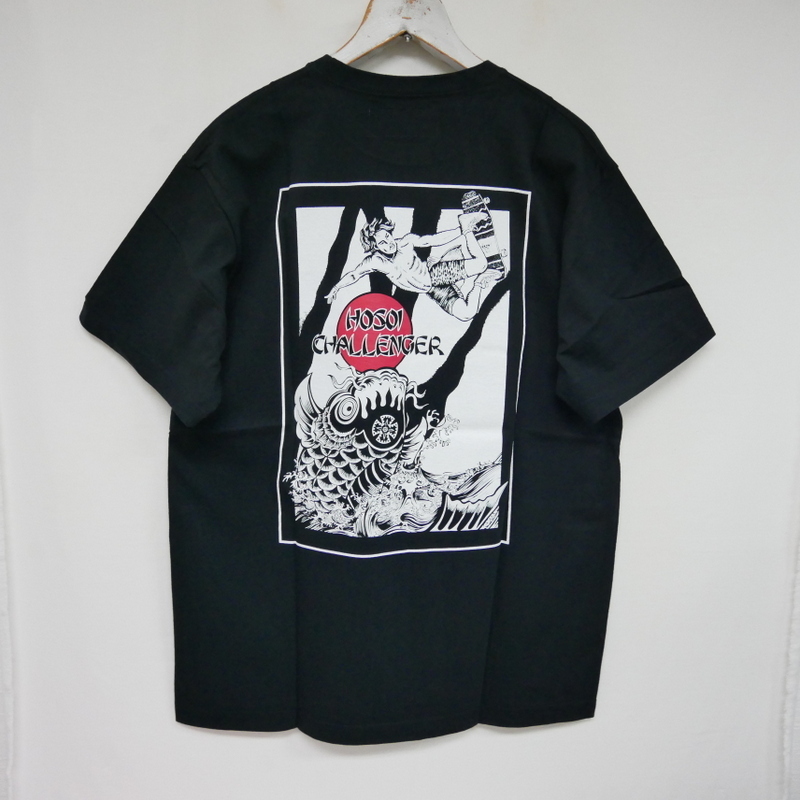 【1円】未使用 CHALLENGER×HOSOI チャレンジャー ホソイ 国内正規 HOSOI TEE プリントTシャツ BLACK ブラック 黒 XL