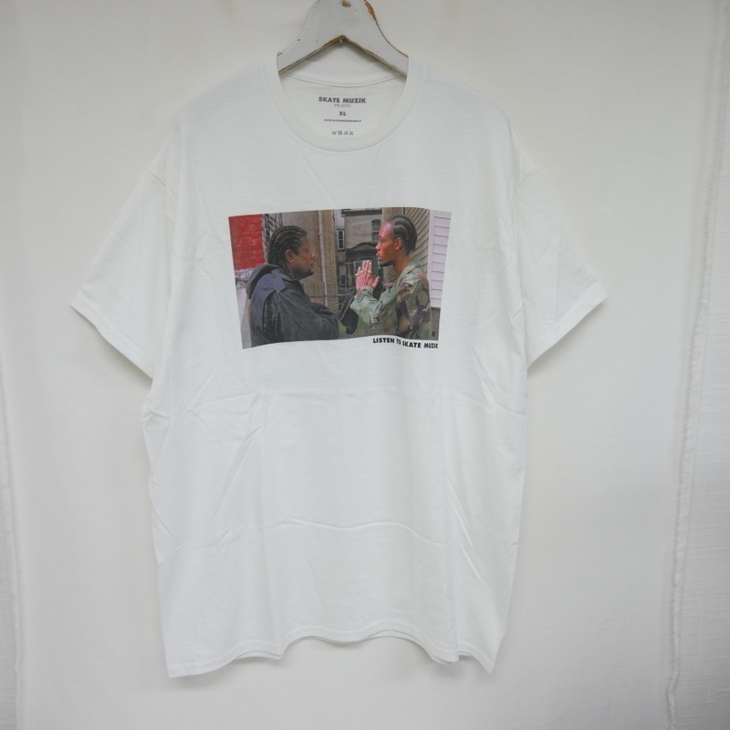 【1円】良好 SKATE MUZIK×GHOST DOG スケートミュージック ゴーストドッグ PEACE Tee プリントTシャツ White ホワイト 白 XL