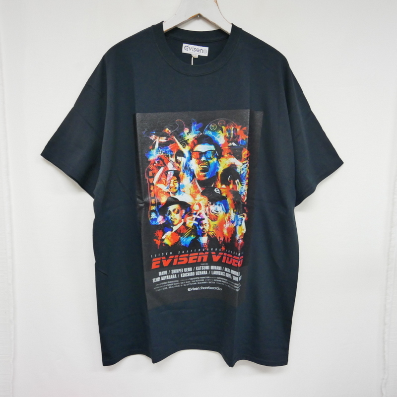 【1円】未使用 Evisen Skateboards ゑびせん エビセンスケートボード 国内正規 EVICITY TEE プリントTシャツ BLACK ブラック 黒 XL