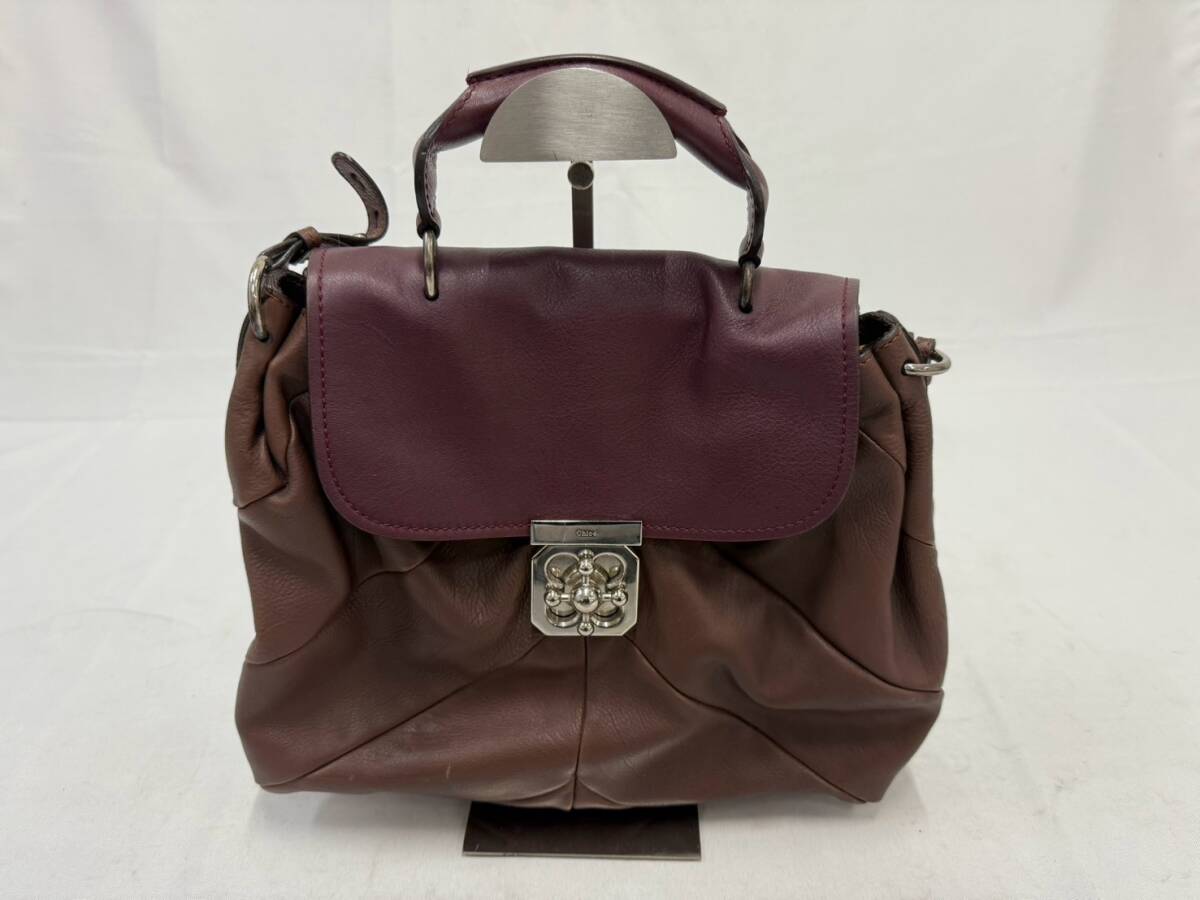 【1円スタート】Chloe Elsie クロエ エルシー 2WAY レザーハンドバッグ・ショルダーバッグ