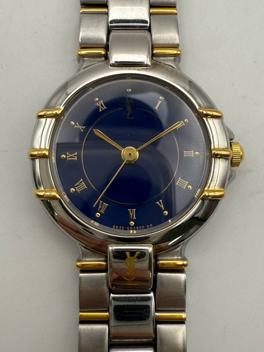 【1円スタート】Yves Saint Laurent イヴ・サンローラン ヴィンテージ ブランド腕時計 4630-E63468 Y