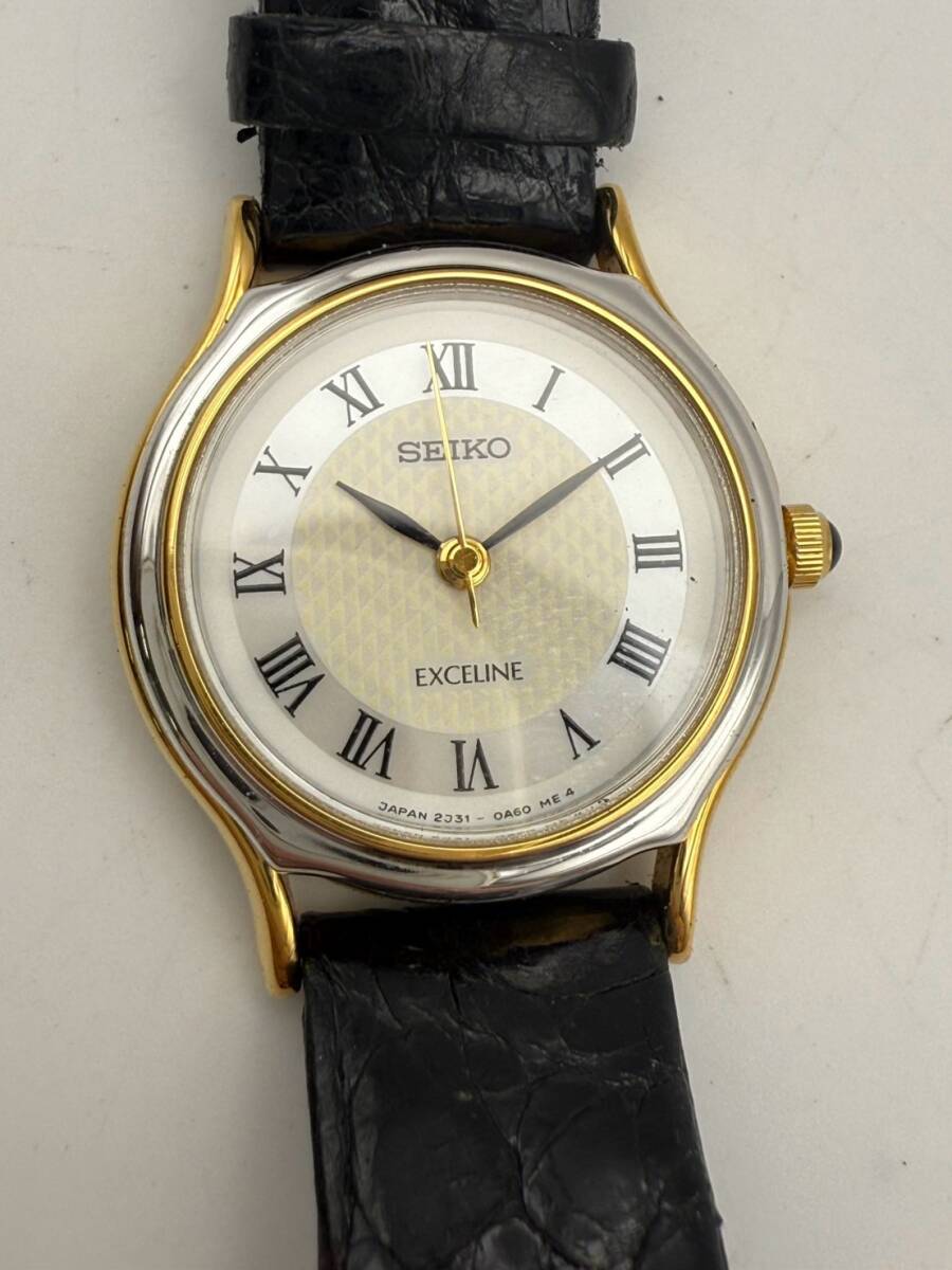 【1円スタート】SEIKO EXCELINE セイコー エクセリーヌ ブランド腕時計 2J31-0A50