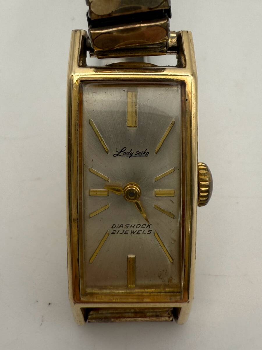 【1円スタート】Lady Seiko DIASHOCK 21JEWELS レディセイコー ダイアショック 21石 ブランド腕時計 4044H