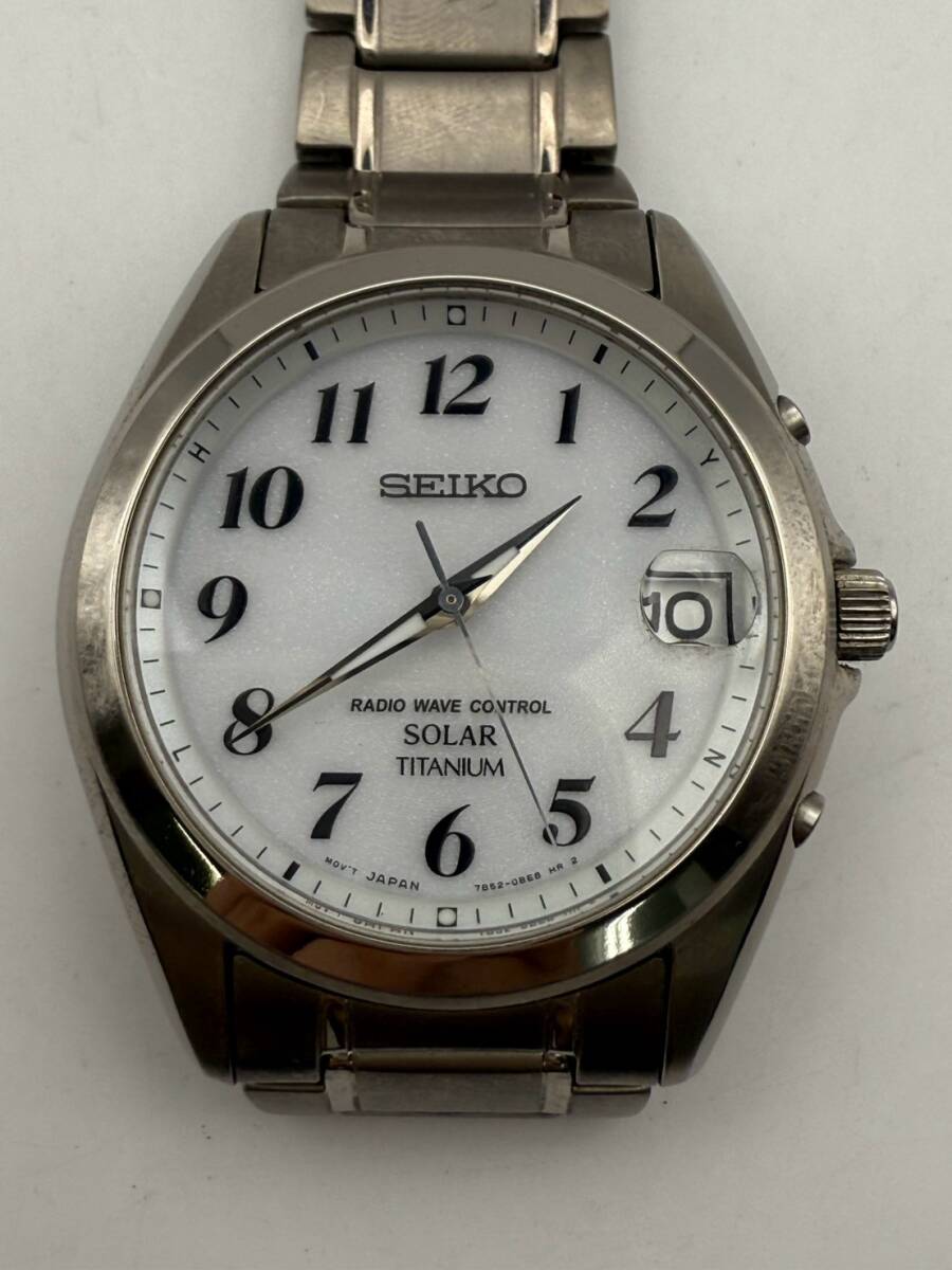【1円スタート】SEIKO SOLAR TITANIUM セイコー ソーラー チタニウム ブランド腕時計 7B52-0AM0